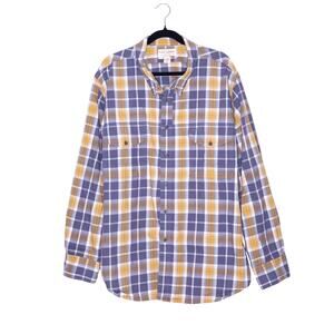 FILSON Vintage Flannel Work Shirt Blue Multi Plaid Button Down Shirt Men's 3XL